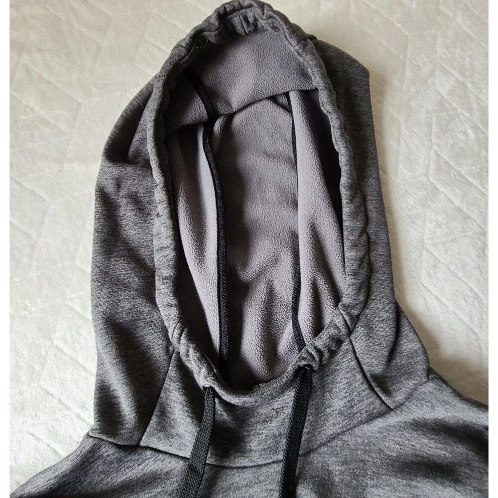 Nike Dri-FIT Hoodie Mens XXL Gray Red Logo Pullover Performance Sweatshirt